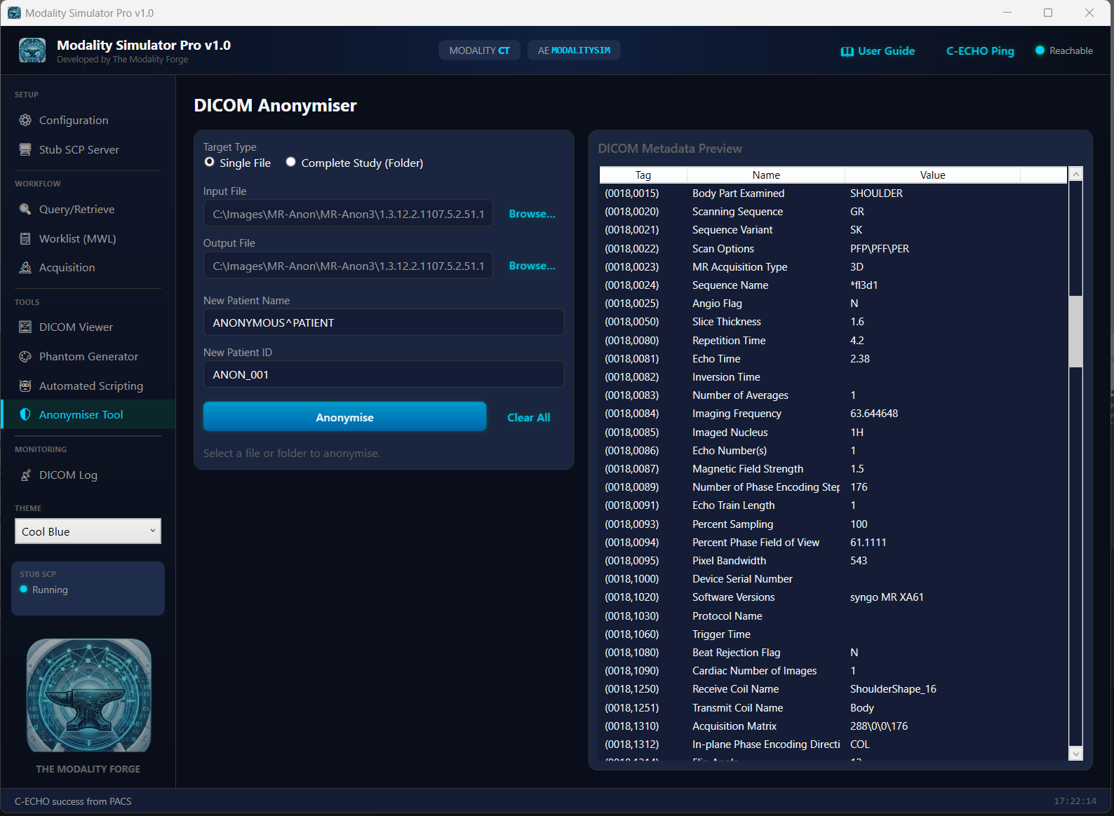 DICOM Anonymiser and Viewer Interface